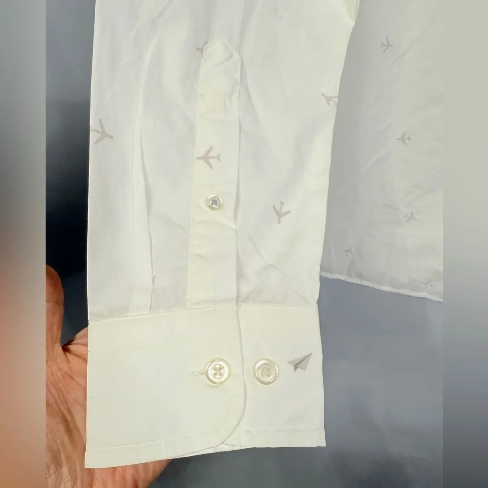 Cotton Banana Republic Men's Off- White Button Down Shirt